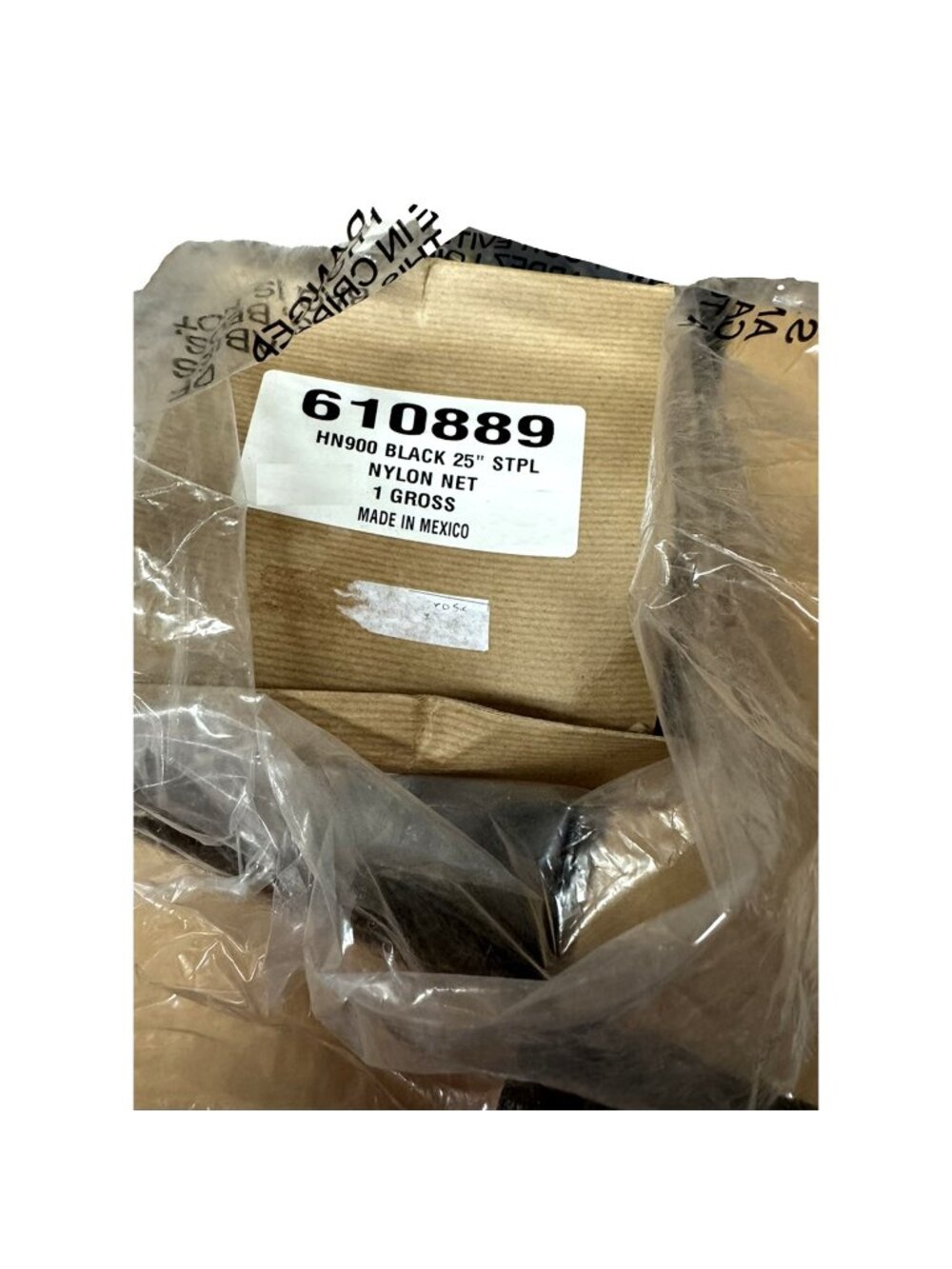 HN900 Nylon Hair Net Black 25" Disposable Elastic Hairnet Food Service Industria